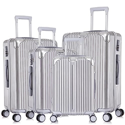Apelila 4-Piece Vertical Stripe Luggage Set with TSA Lock, ABS+PC